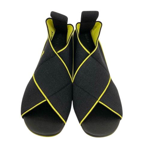 Bottega Veneta Sandals Shoes Jacket Logo Chunky Heel 35.5 Black Yellow