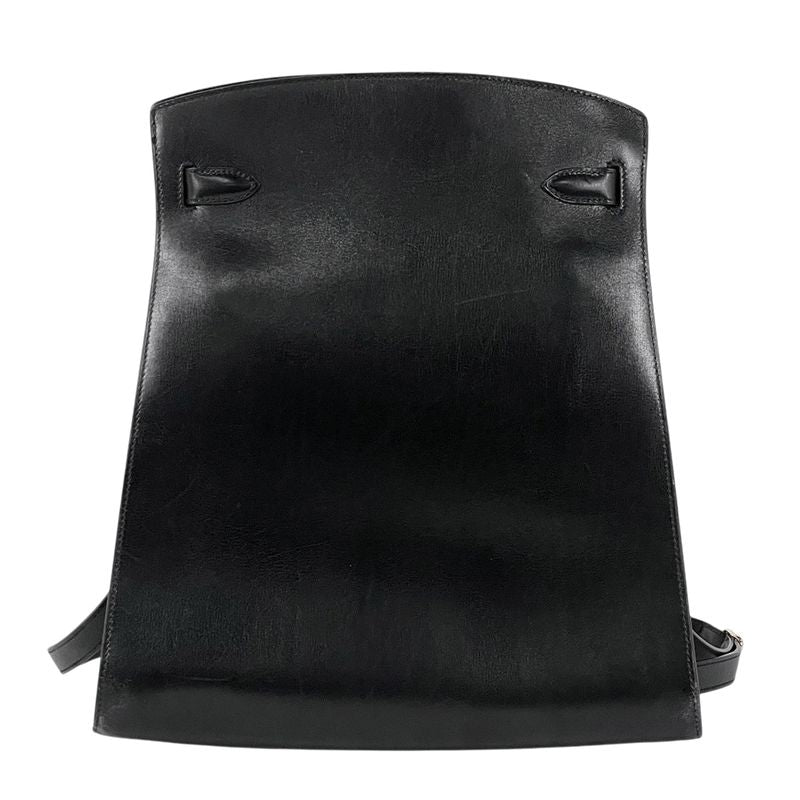 Hermes Kelly Sports GM Outside Sewing Shoulder Bag Box Calf Black 〇W