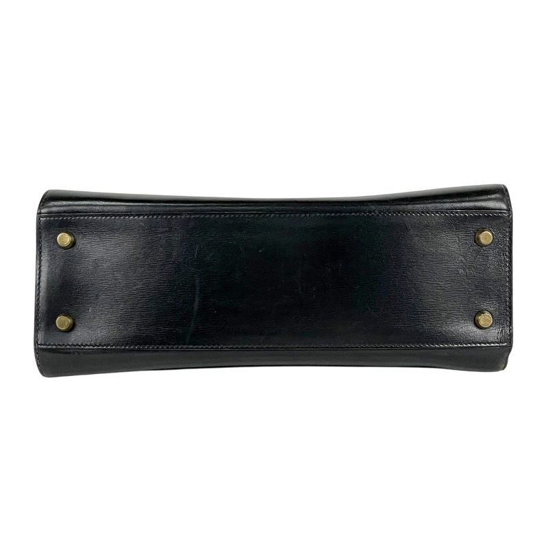 Hermes Kelly Sports GM Outside Sewing Shoulder Bag Box Calf Black 〇W