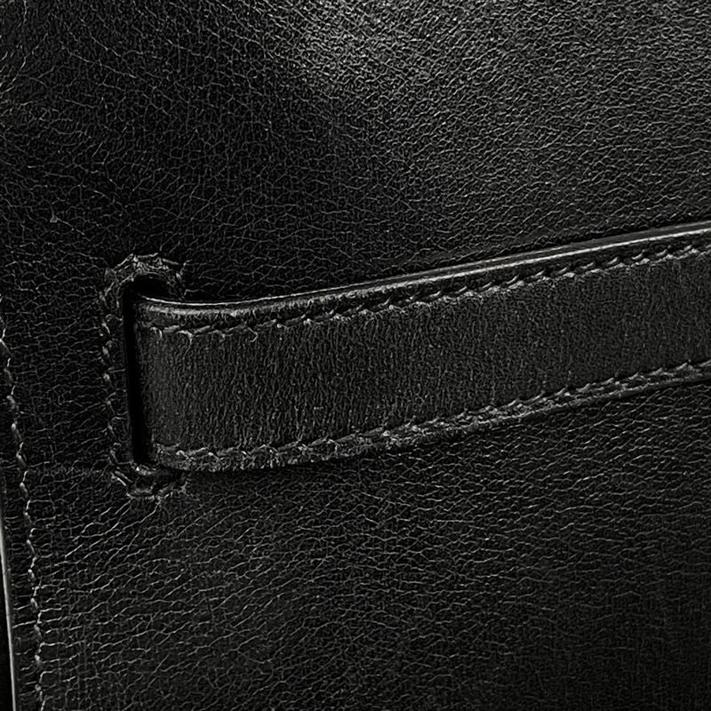 Hermes Kelly Sports GM Outside Sewing Shoulder Bag Box Calf Black 〇W