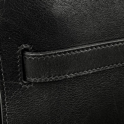 Hermes Kelly Sports GM Outside Sewing Shoulder Bag Box Calf Black 〇W