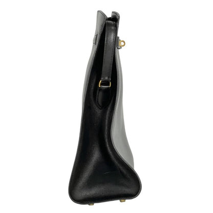Hermes Kelly Sports GM Outside Sewing Shoulder Bag Box Calf Black 〇W