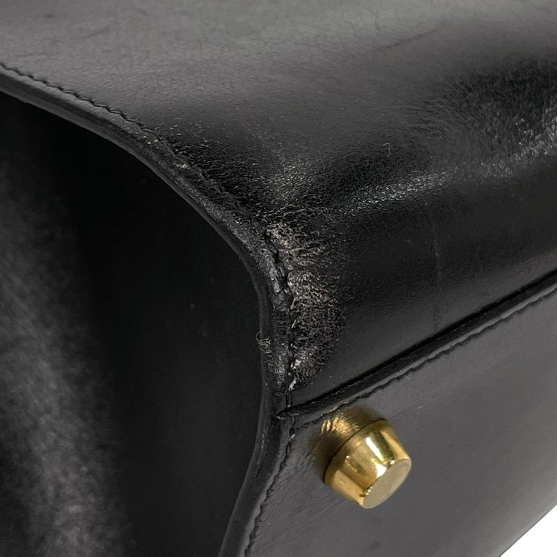Hermes Kelly Sports GM Outside Sewing Shoulder Bag Box Calf Black 〇W