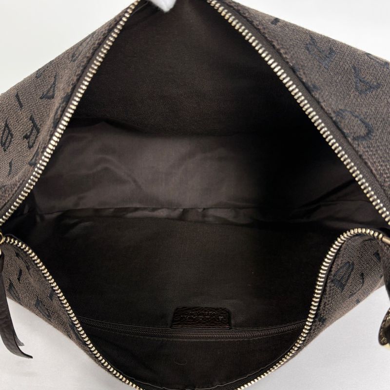 Bvlgari Logomania Shoulder Bag One Canvas Brown