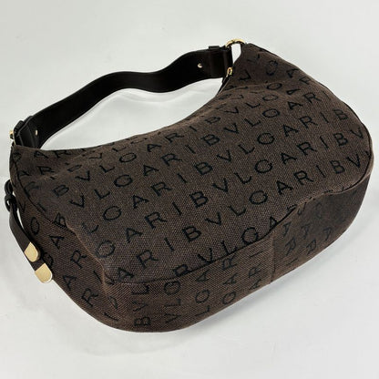 Bvlgari Logomania Shoulder Bag One Canvas Brown