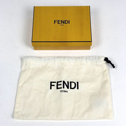 Fendi Nano Baguette Charm Logo 2-Way Cross Beads Canvas Orange