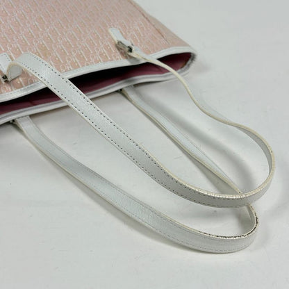 Dior Christian Trotter Pattern Tote Shoulder Bag Canvas Pink