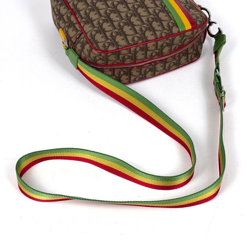 Dior Christian Trotter Pattern Shoulder Bag Rasta Crossbody Coated