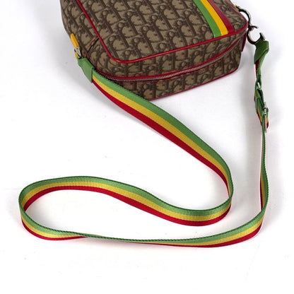 Dior Christian Trotter Pattern Shoulder Bag Rasta Crossbody Coated