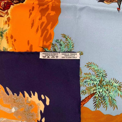 Hermes Scarf Carre 90 Africa Navy