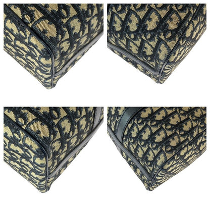 Dior Christian Trotter Beige Navy Silver Mini Boston Bag