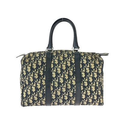 Dior Christian Trotter Beige Navy Silver Mini Boston Bag