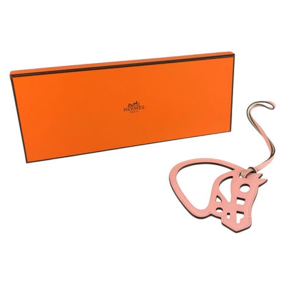 Hermes Paddock Cheval Rose Sakura White Leather Bag Charm