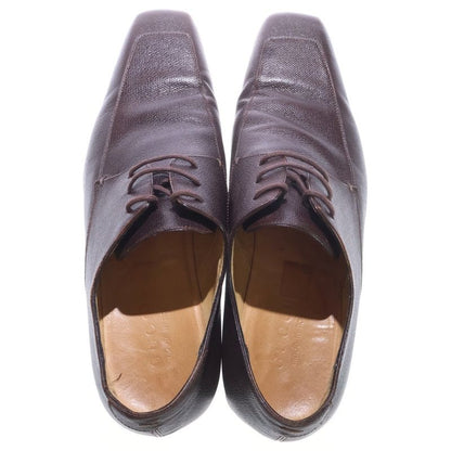 Gucci U-tip Leather Business Dress Shoes Brown