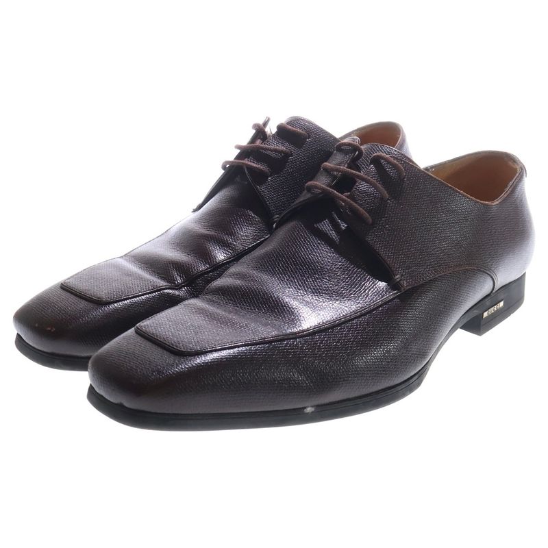 Gucci U-tip Leather Business Dress Shoes Brown