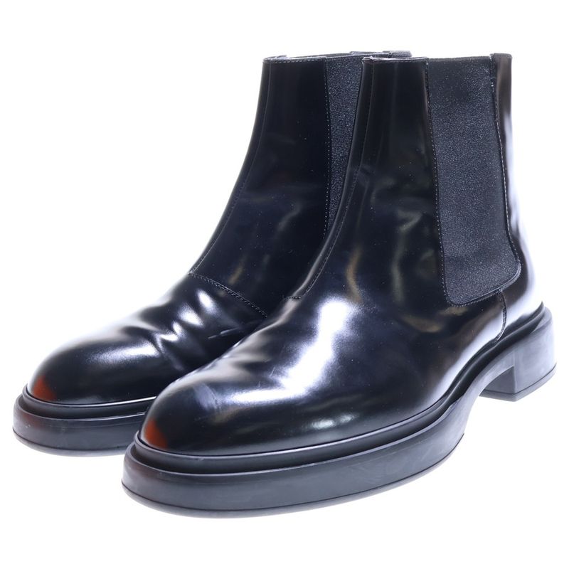 Hermes Fusion Calfskin Side Gore Leather Short Boots Shoes Black