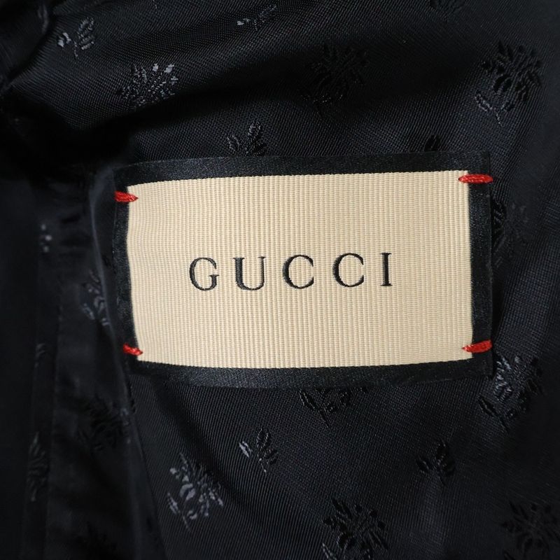 Gucci Cotton Nylon Long Coat Black
