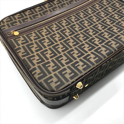 Fendi Zucca 2-Way Travel Shoulder Bag Canvas Briefcase Brown Khaki