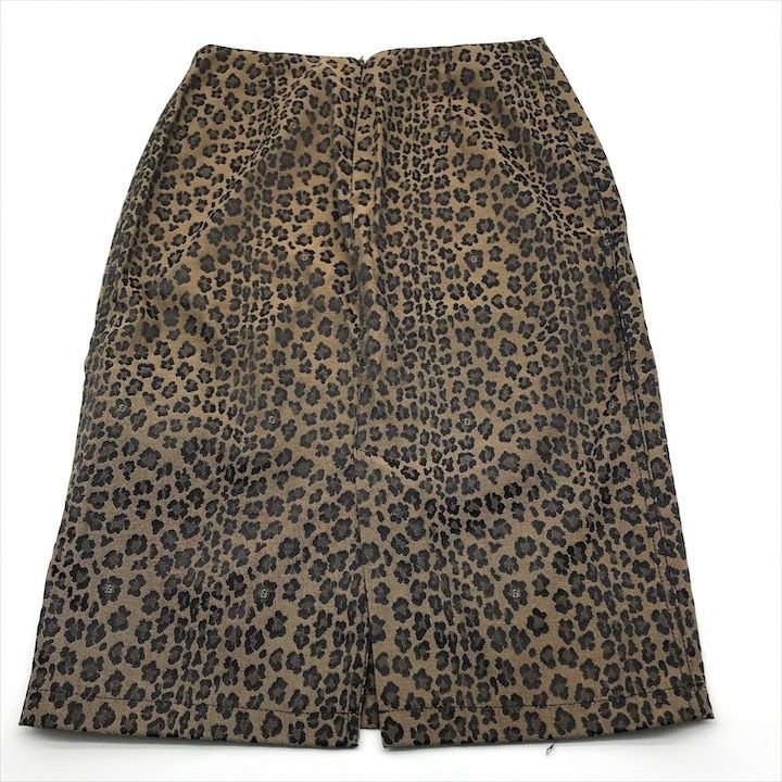 Fendi Leopard Print Tight Mid Length Skirt Brown