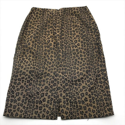 Fendi Leopard Print Tight Mid Length Skirt Brown
