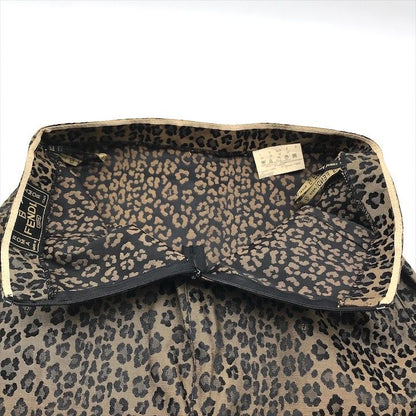 Fendi Leopard Print Tight Mid Length Skirt Brown