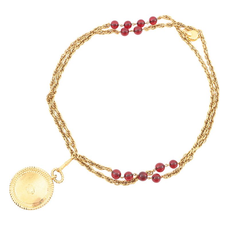 Chanel Necklace Gripois CC Logo Metal
