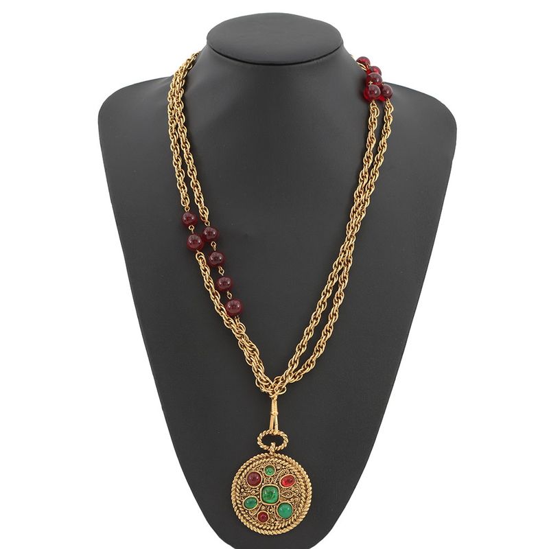 Chanel Necklace Gripois CC Logo Metal