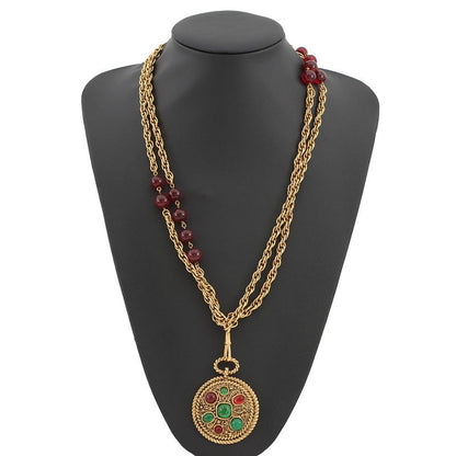 Chanel Necklace Gripois CC Logo Metal