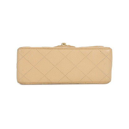 Chanel Chain Shoulder Bag Mini Quilted CC Logo Caviar Leather