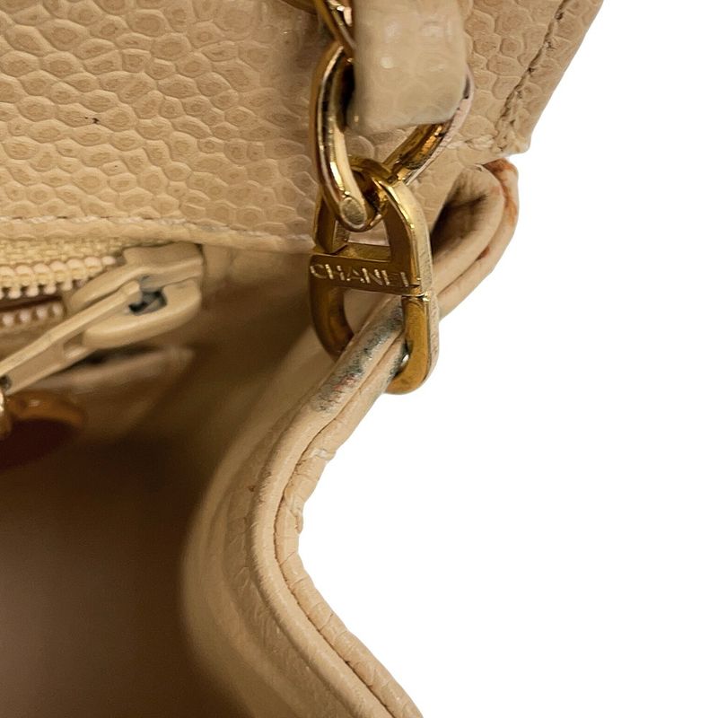 Chanel Chain Shoulder Bag Mini Quilted CC Logo Caviar Leather