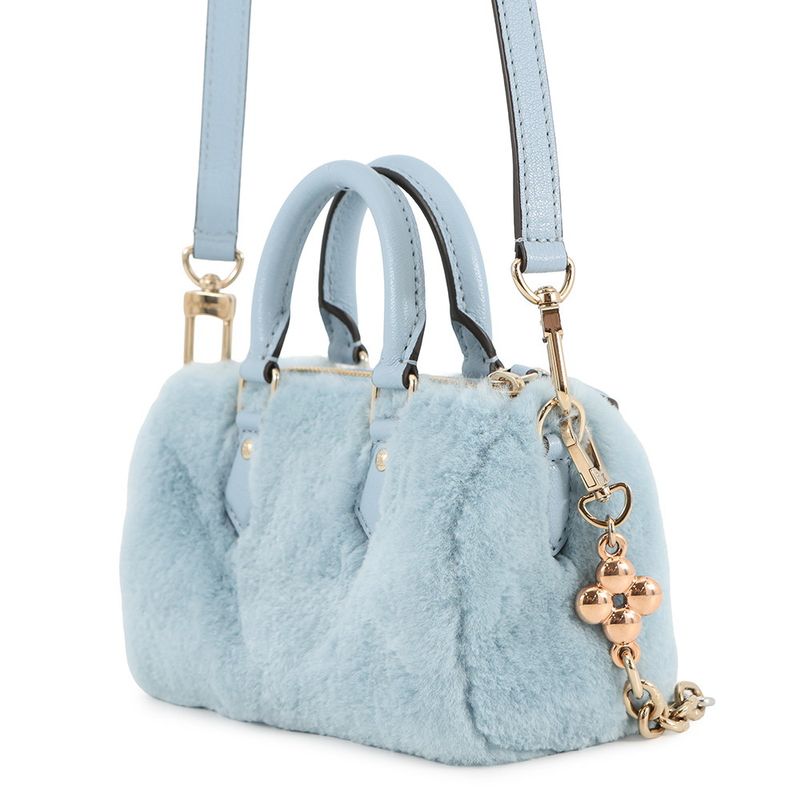 Louis Vuitton Handbag Mink Leather Nano Speedy 2-Way Sky Blue