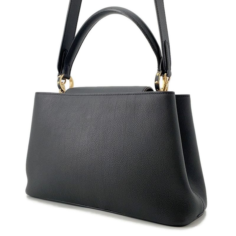 Louis Vuitton Handbag Calf Leather Capucines Pure MM 2-Way Noir Black Brown