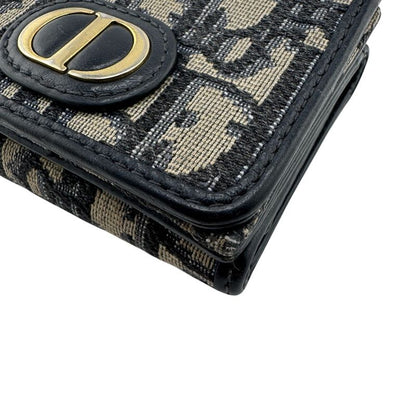 Dior Compact Montaigne 30 Trifold Wallet Navy
