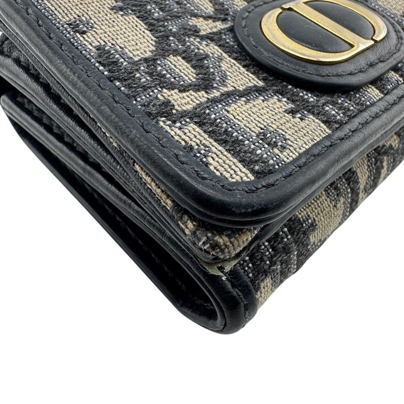 Dior Compact Montaigne 30 Trifold Wallet Navy