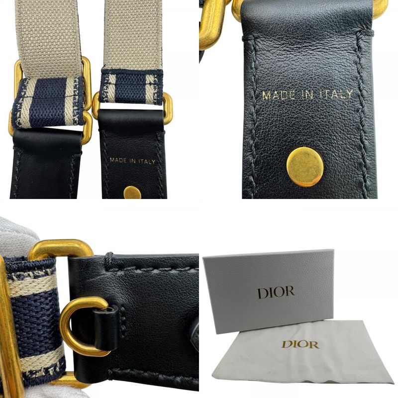 Dior Christian Embroidered Shoulder Strap Navy