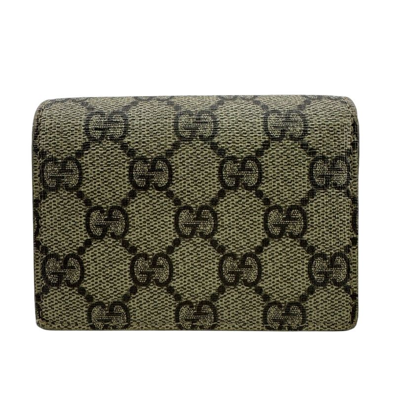 Gucci Logo Heart Motif Compact Wallet Bifold Brown