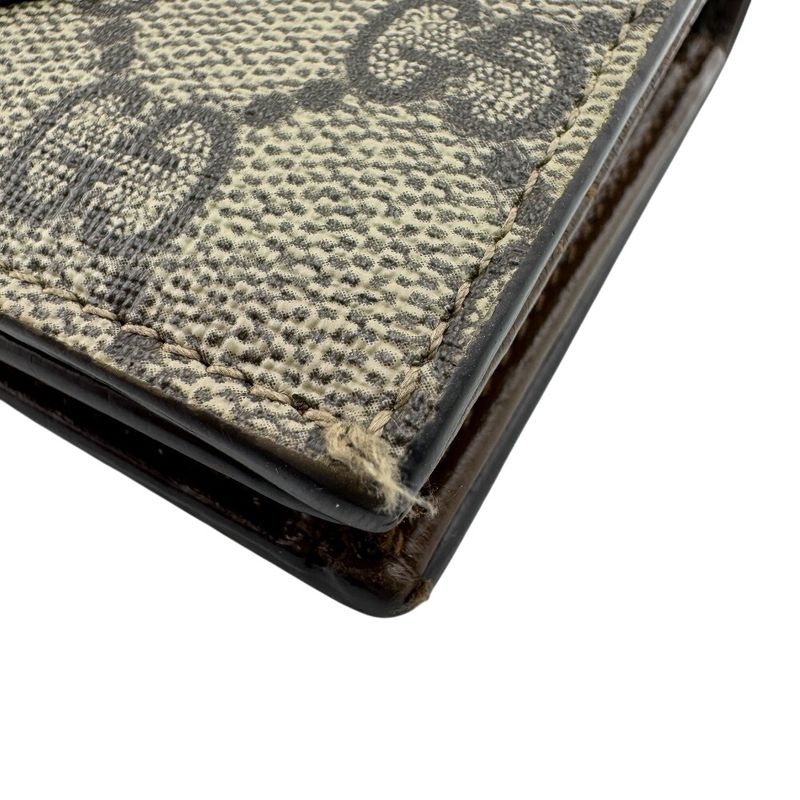 Gucci Logo Heart Motif Compact Wallet Bifold Brown