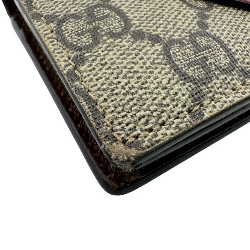 Gucci Logo Heart Motif Compact Wallet Bifold Brown