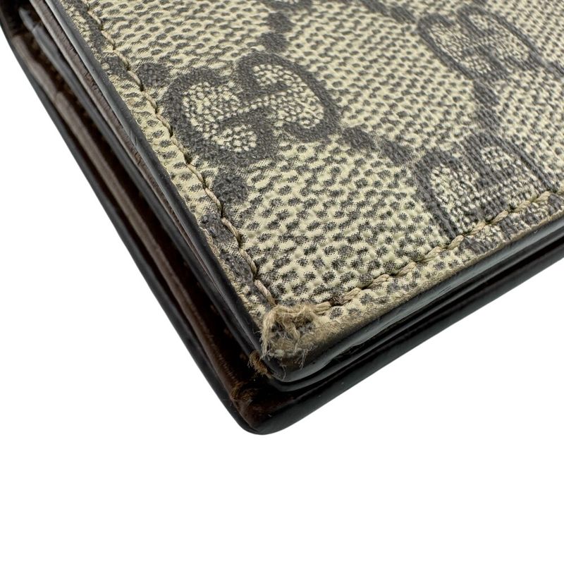 Gucci Logo Heart Motif Compact Wallet Bifold Brown