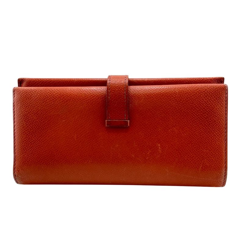 Hermes Long Wallet Trifold Bearn Dupri Orange