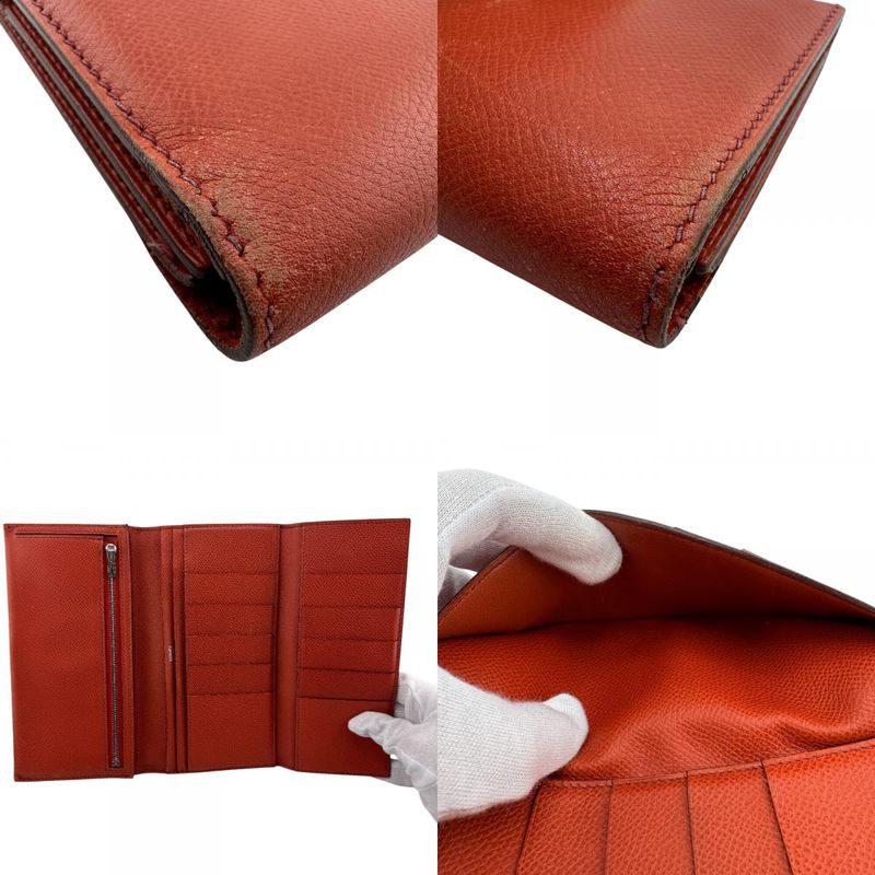 Hermes Long Wallet Trifold Bearn Dupri Orange