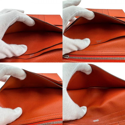 Hermes Long Wallet Trifold Bearn Dupri Orange