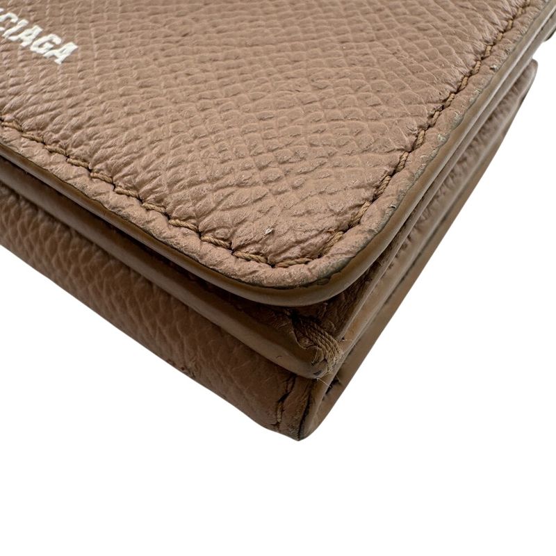 Balenciaga Compact Wallet Trifold Beige