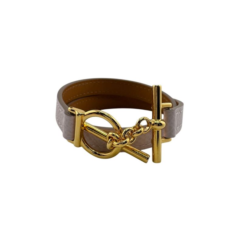 Hermes Croisier Double Tour Bracelet Pink
