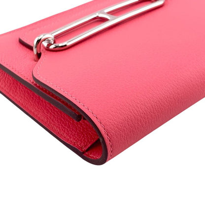 Hermes Lowris Slim Wallet Bifold Pink