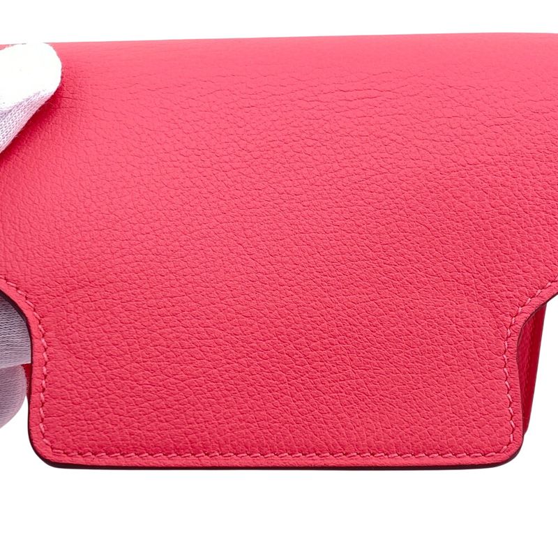 Hermes Lowris Slim Wallet Bifold Pink