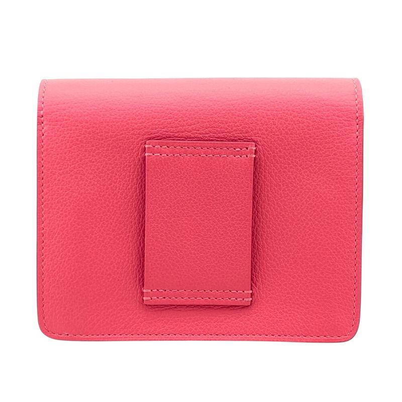 Hermes Lowris Slim Wallet Bifold Pink