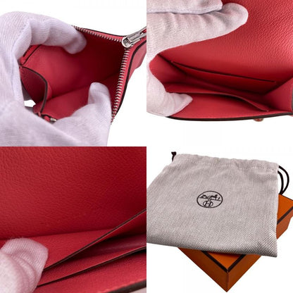 Hermes Lowris Slim Wallet Bifold Pink