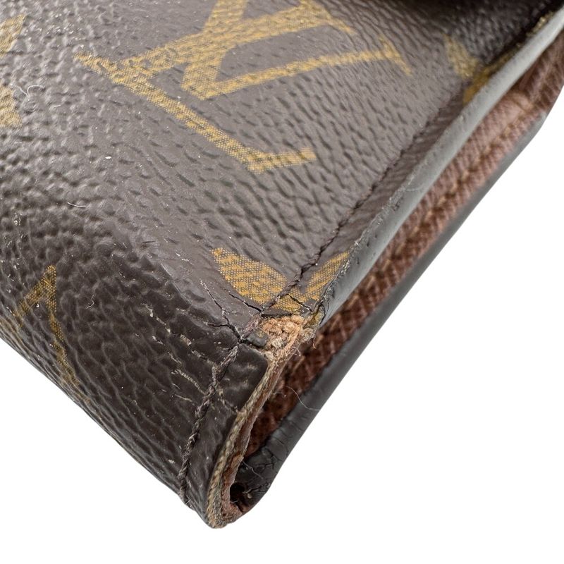 Louis Vuitton Portefeuille with Coin Case Trifold Wallet Brown