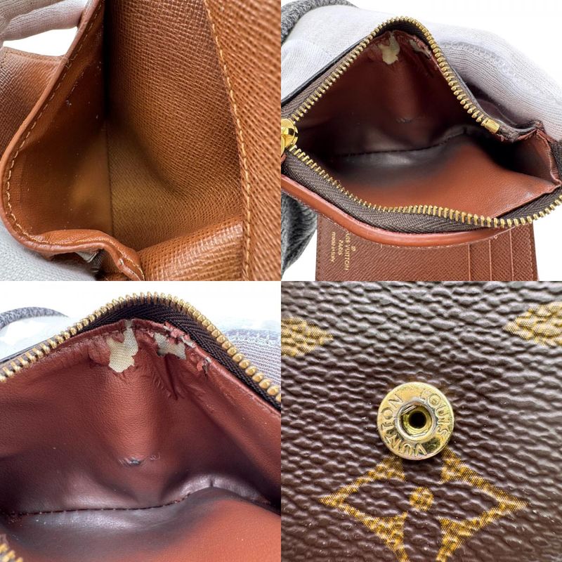 Louis Vuitton Portefeuille with Coin Case Trifold Wallet Brown